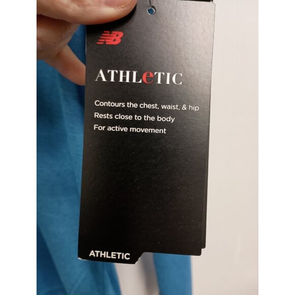 New Balance Mens Athletic Top Medium Blue Sport Tech Long Sleeve Pullover Tee - Picture 5 of 9